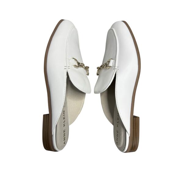NEW Anne Klein Brantley Bit Loafer Mule Slip-On Shoes Women's 7.5 White Minimal - Picture 7 of 8